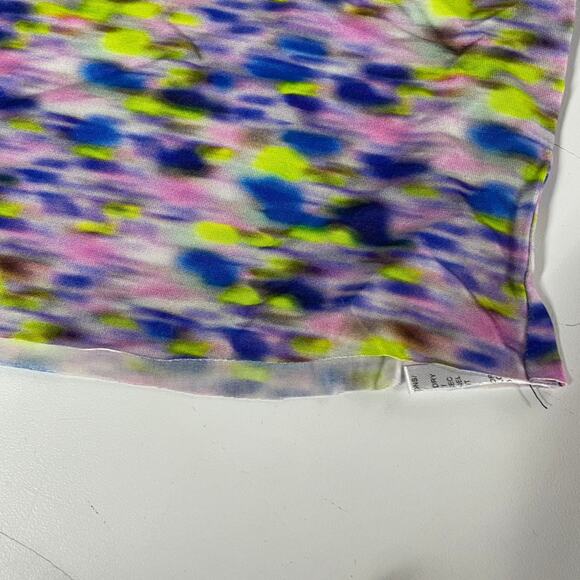 Tanya Taylor Shirt Womens X Small Blue Purple Green Adonica Mock Neck Cropped - Picture 10 of 10